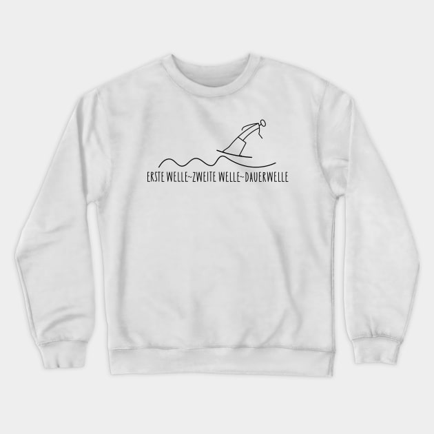 Surfer and wave Crewneck Sweatshirt by spontania